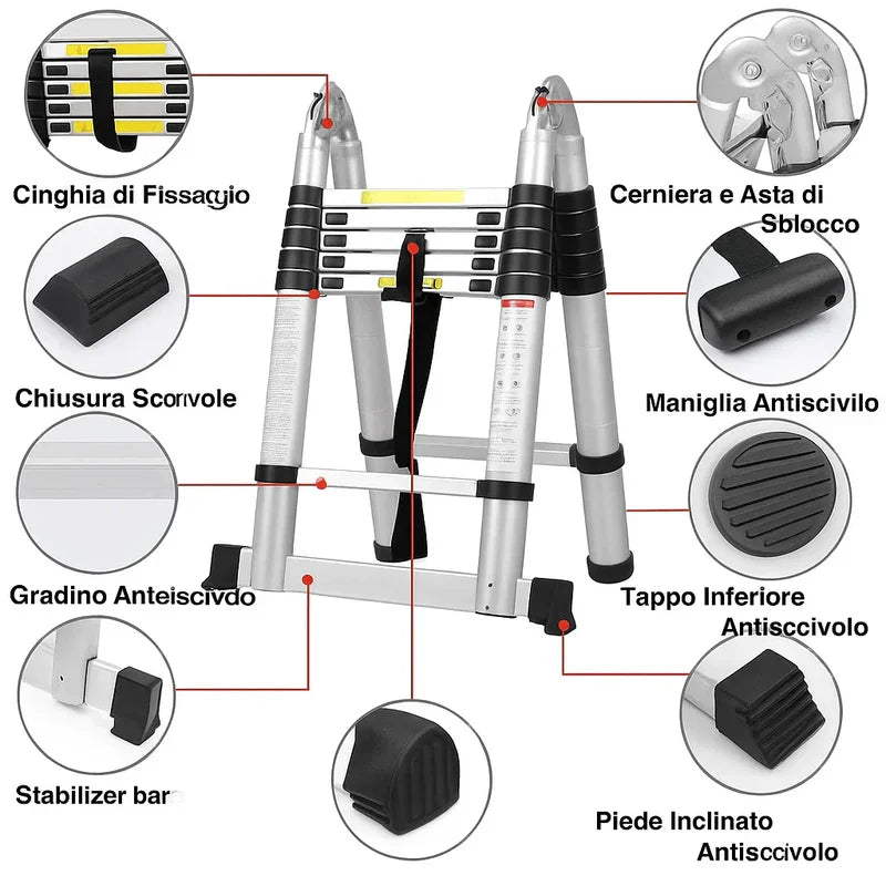 5M Scala Alluminio Telescopica