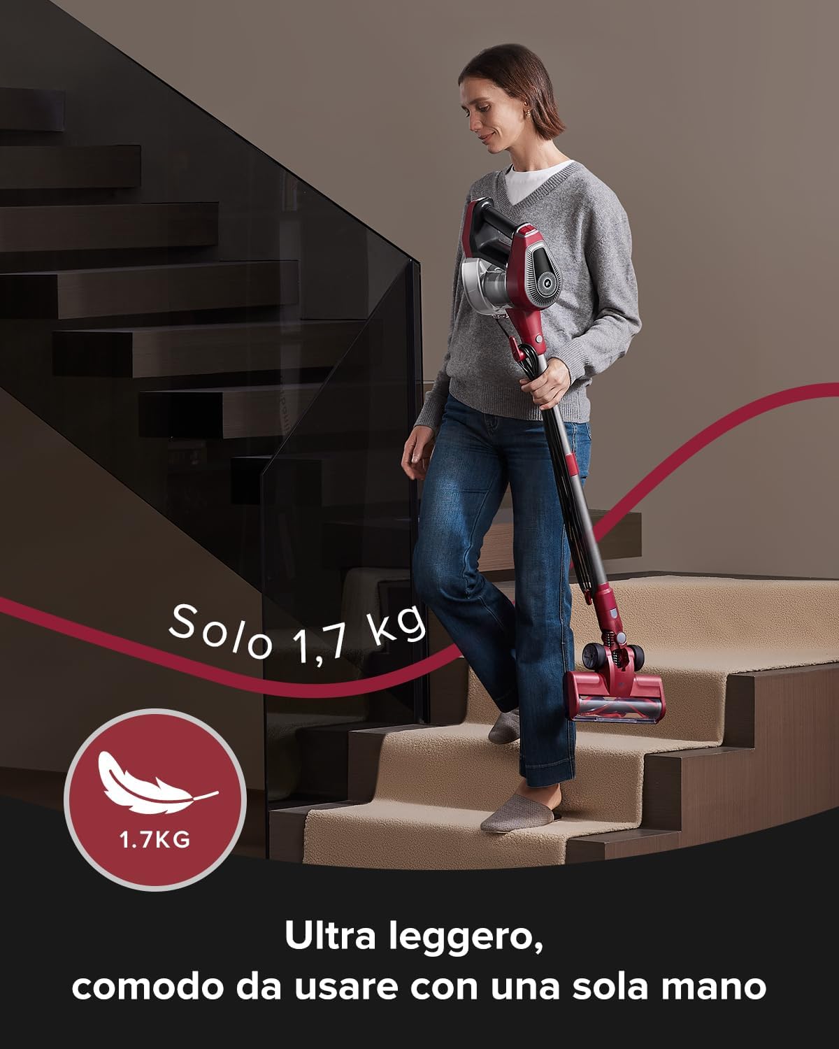 Aspirapolvere 5 in 1 con Cavo 7m e LED